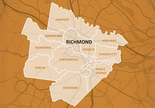 Richmond Map on the Victory Bail Bonds website.